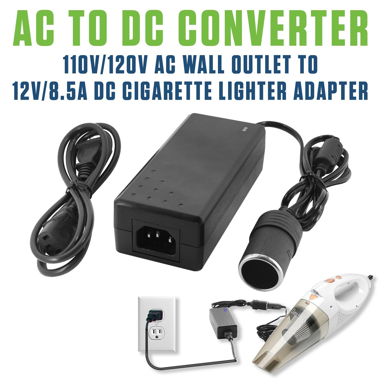 Cellet AC to DC Car Power Adapter 110V to 12V Cigarette Lighter Converter 102W Cellet AC to DC Car Power Adapter 110V to 12V Cigarette Lighter Converter 102W