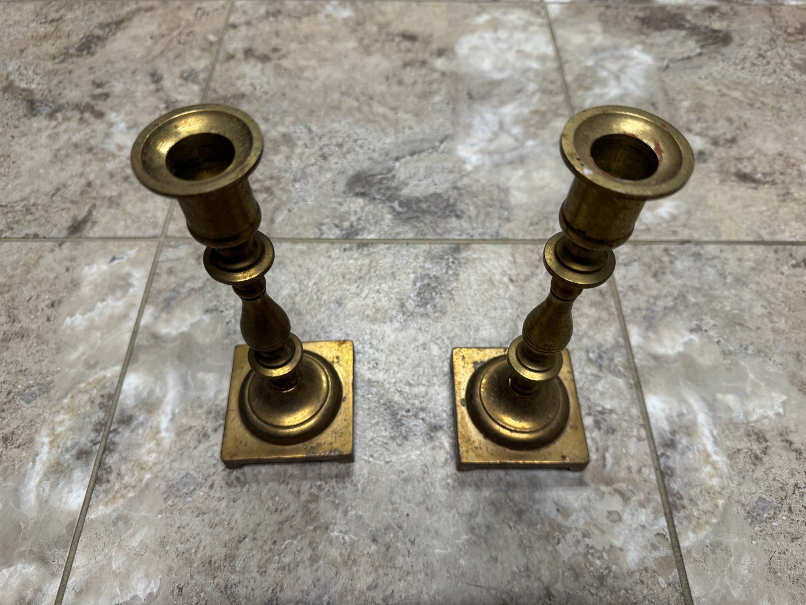 Pair of Vintage Brass Candle Holders