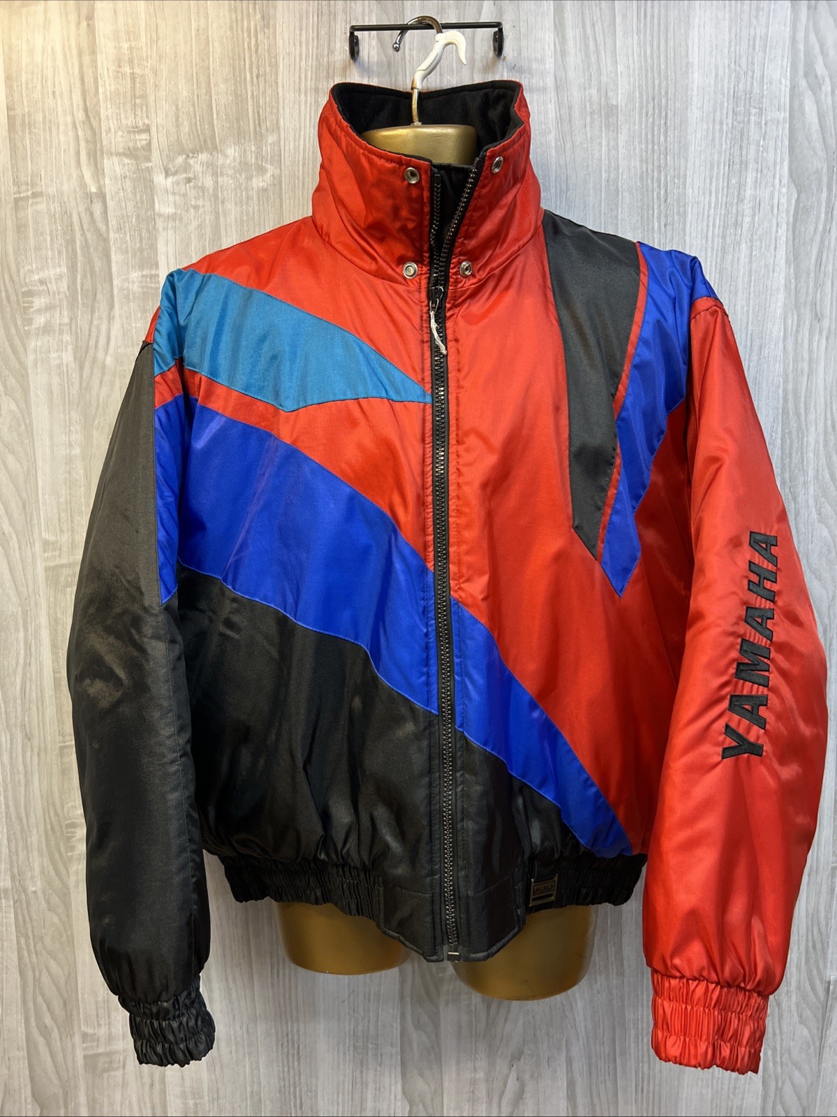 VTG 1980s Yamaha Sportswear Jacket XL Red Blue Black Colorblock WPL 1073 OEM