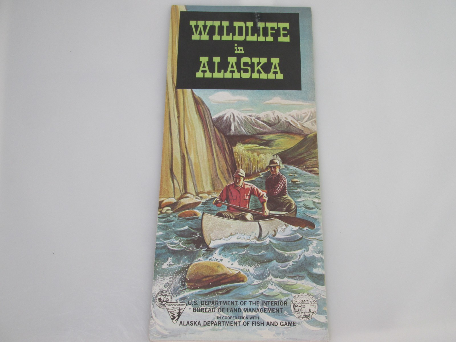 Wildlife in Alaska Vintage Brochure 1960\'s Map USDI BLM AK Dept of Fish & Game