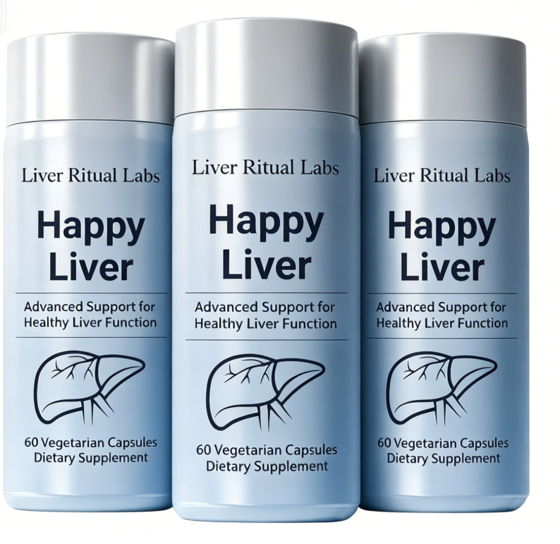 3X Happy Liver 60 Vegetarian Caps Dietary Supplement