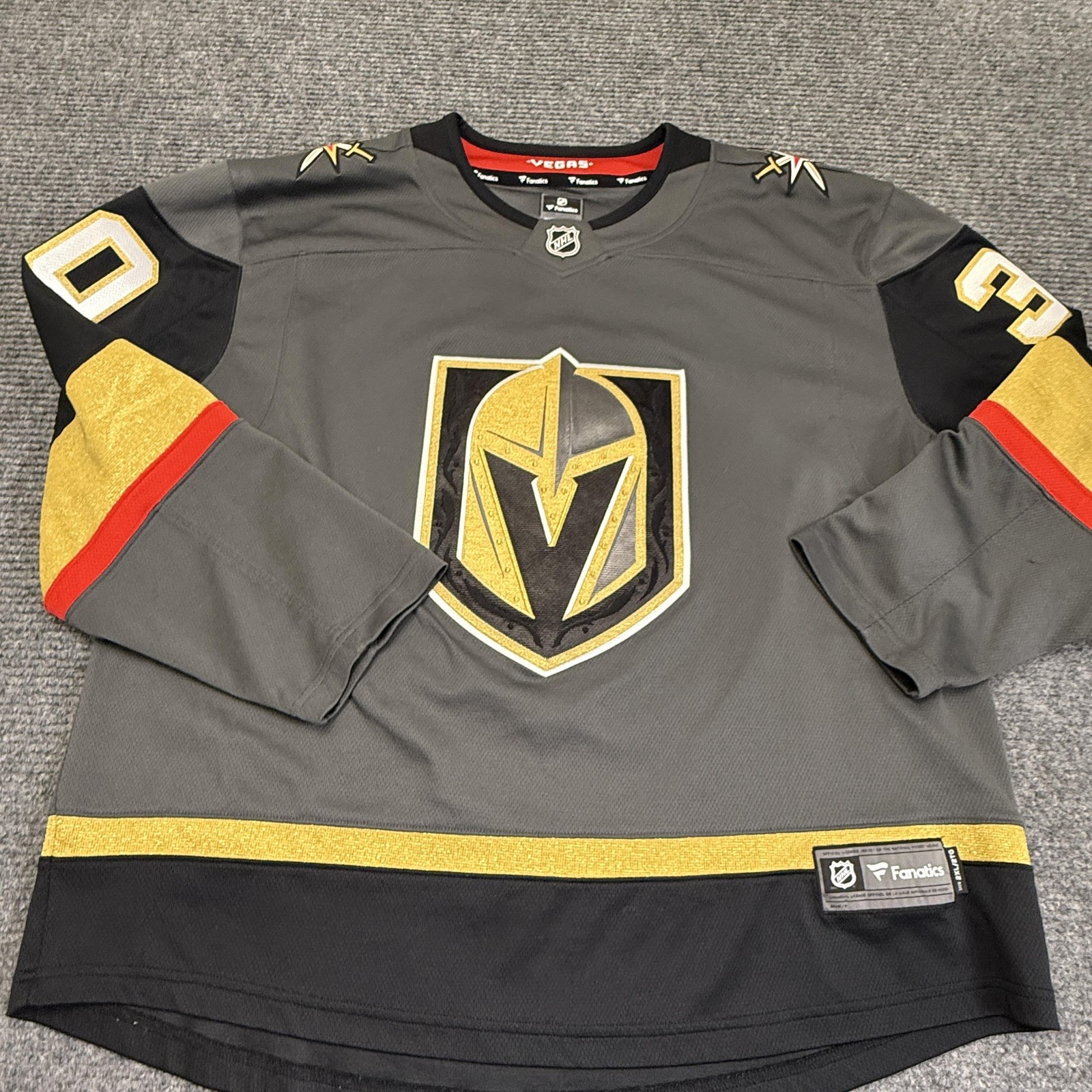 Vegas Golden Knights Jersey Mens 2XL Gray NHL Hockey Malcolm Subban 30 Fanatics