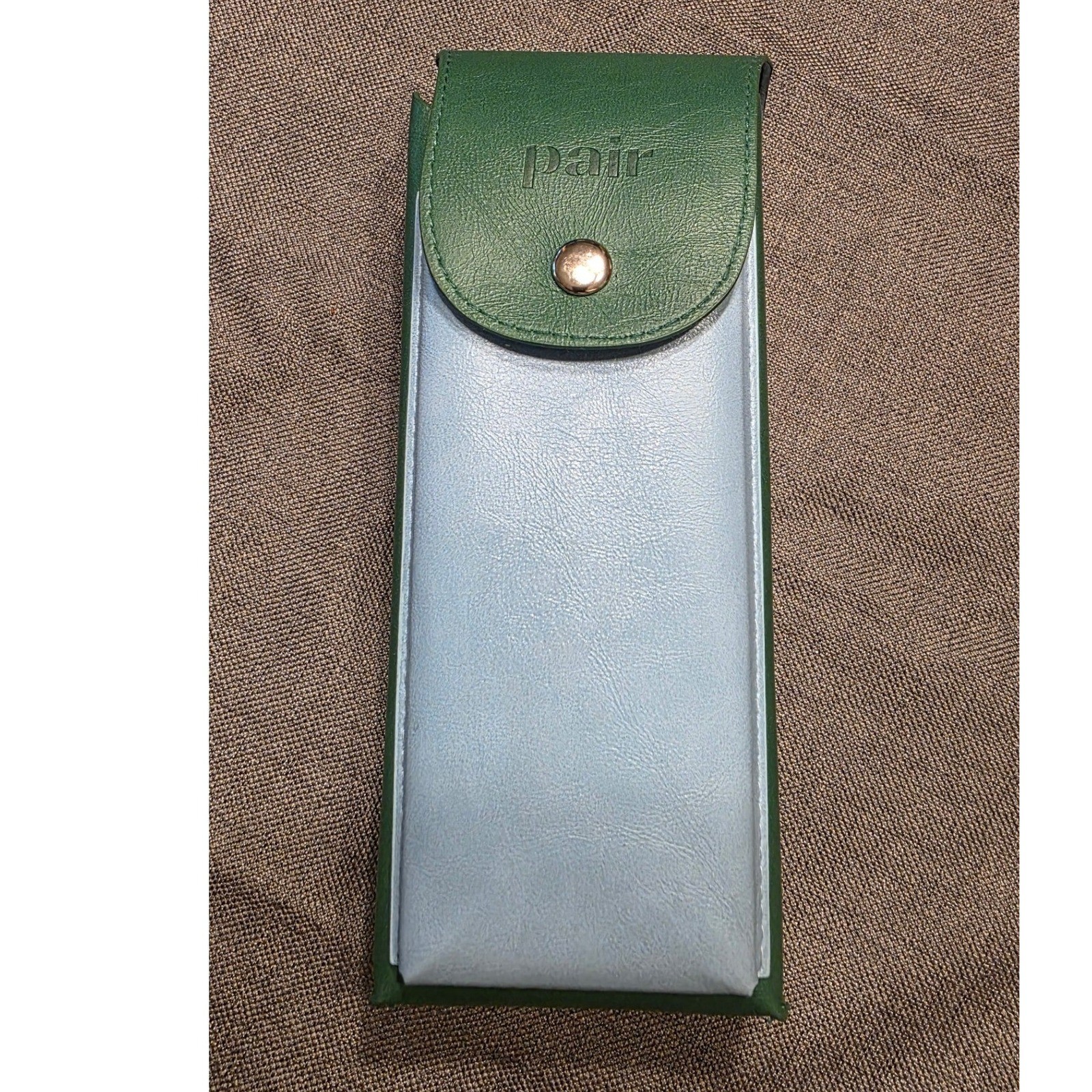 Pair Eyewear Hard Glasses Case Two-Tone Evergreen & Sky Blue Magnetic Snap Cover