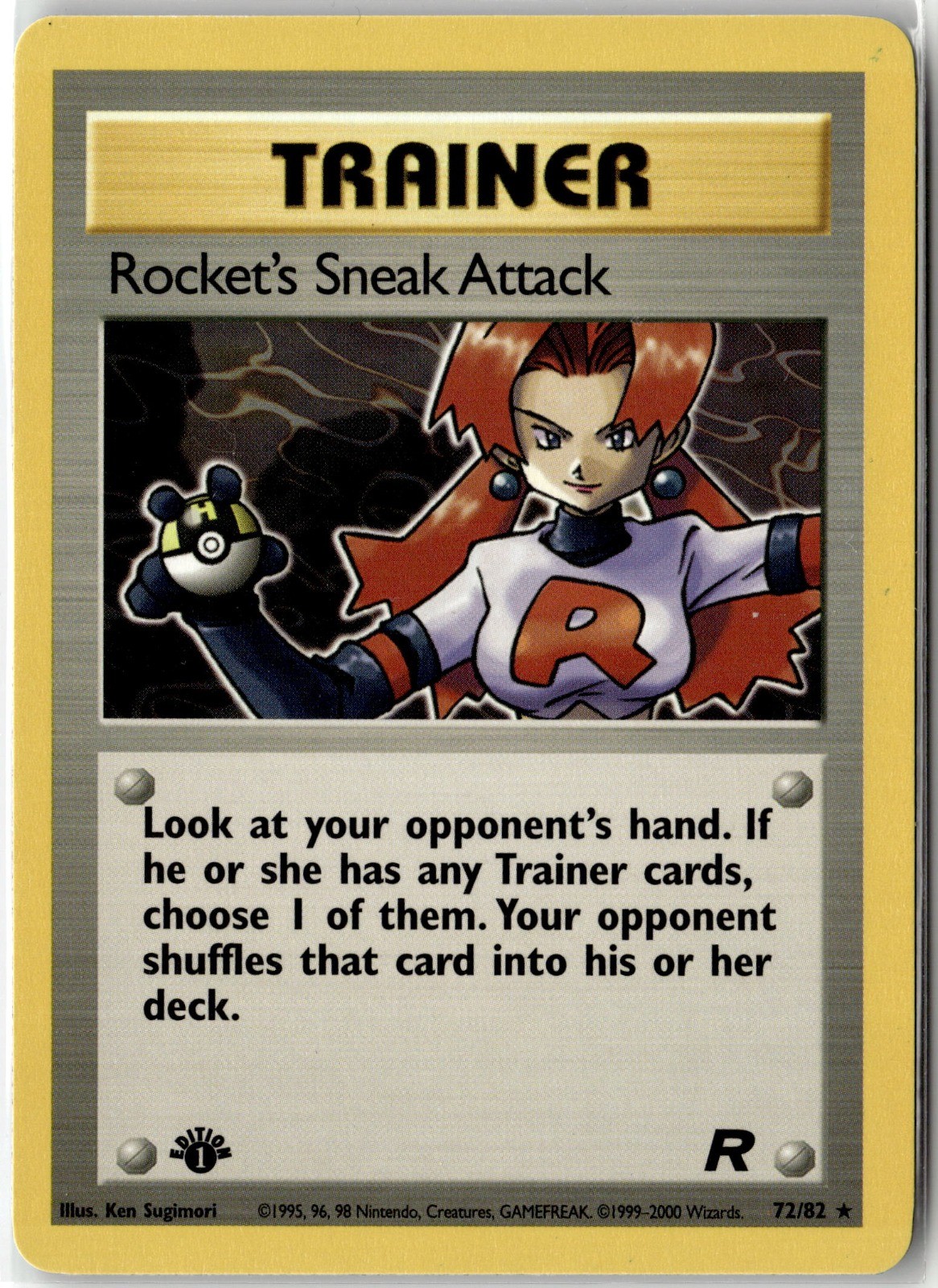 Rocket's Sneak Attack (72) Rare Team Rocket 72/82 1st Edition NM Rocket's Sneak Attack (72) Rare Team Rocket 72/82 1st Edition NM