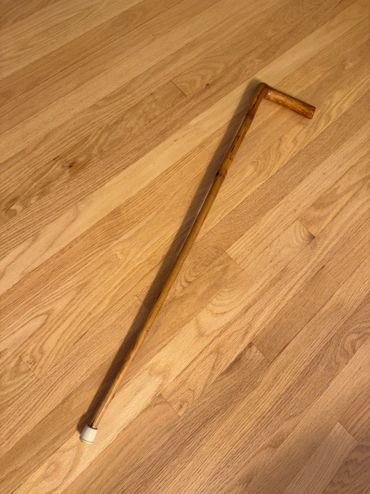 Rustic, Handcrafted Folk-art Walking Stick with L-shaped Handle