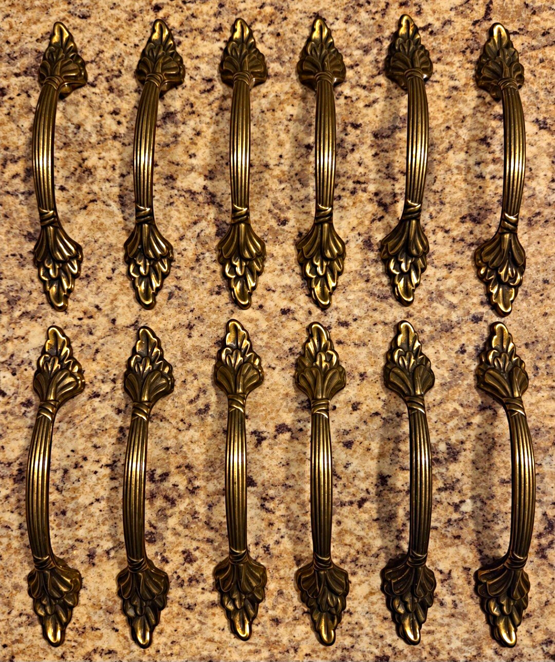 12 Vintage Antique Gold Metal Cabinet Drawer Handle Pulls 3 Inch Hole to Hole 12 Vintage Antique Gold Metal Cabinet Drawer Handle Pulls 3 Inch Hole to Hole