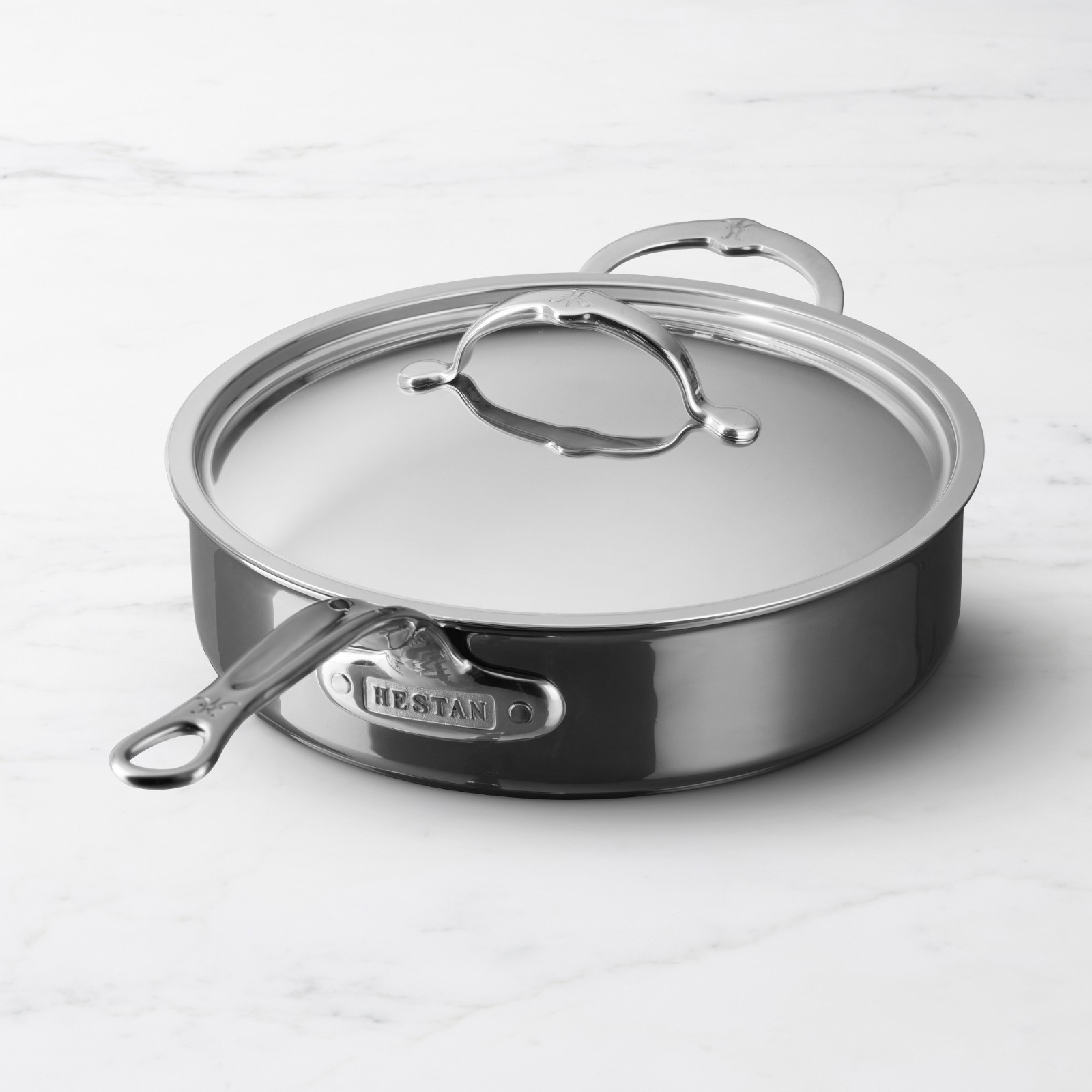 Hestan NanoBond Titanium Stainless Steel Sauté Pan With Lid 3 1/2-Qt Hestan NanoBond Titanium Stainless Steel Sauté Pan With Lid 3 1/2-Qt