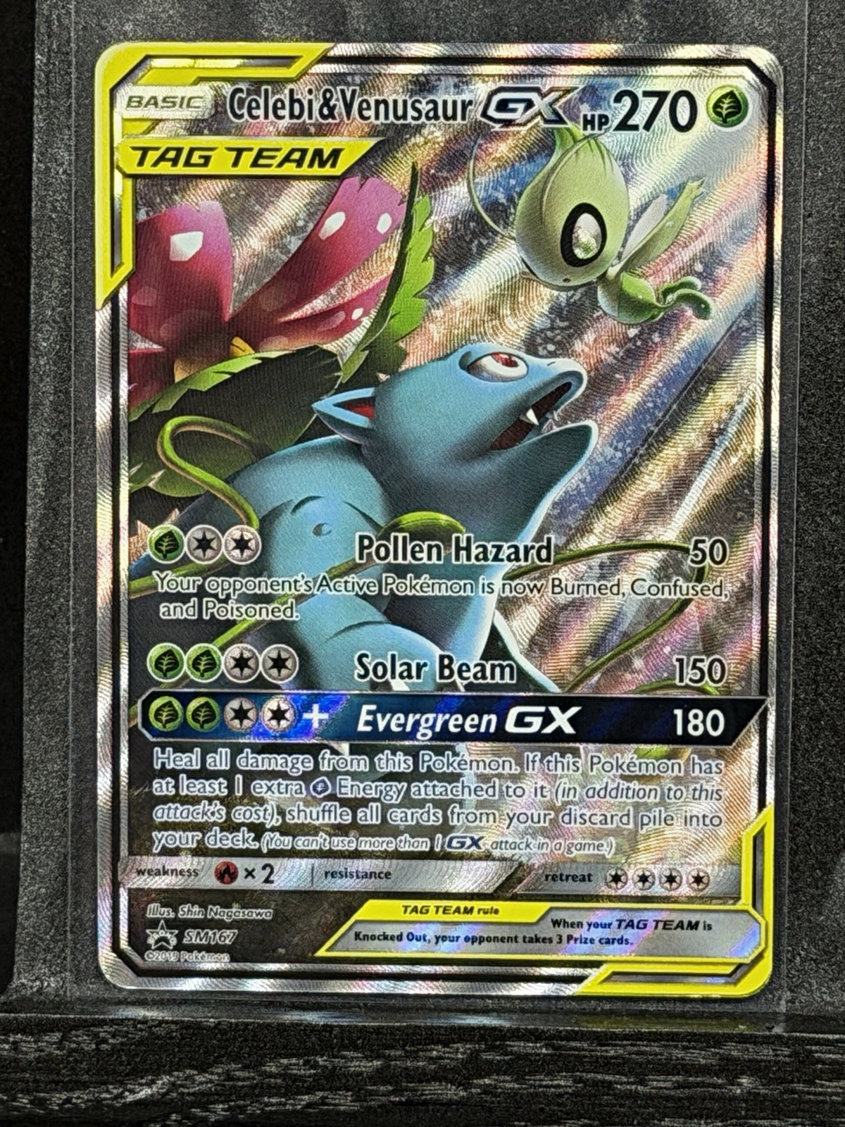 Pokemon Company Celebi & Venusaur GX SM167 TAG TEAM Promo Holo 270 HP Eng Pokemon Company Celebi & Venusaur GX SM167 TAG TEAM Promo Holo 270 HP Eng