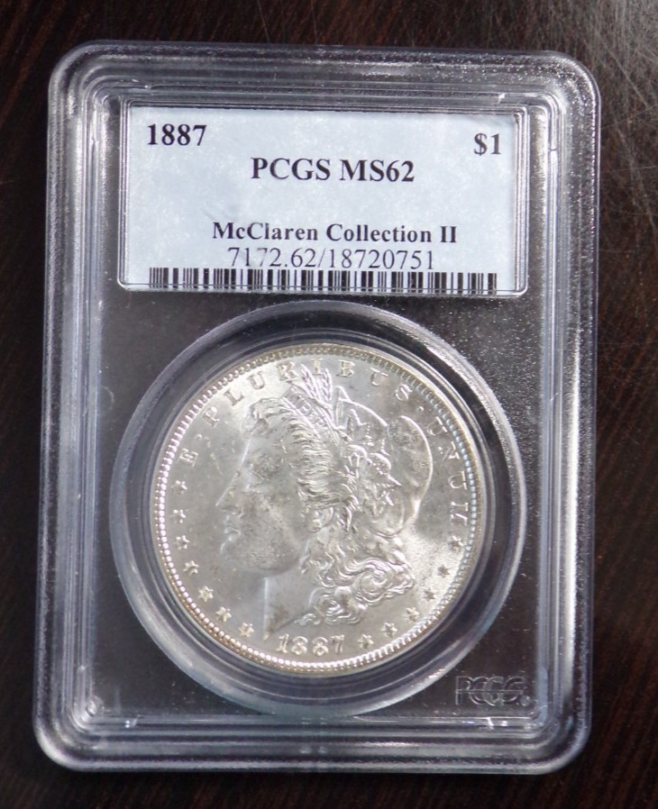 1887 P Morgan Silver Dollar PCGS MS62 1887 P Morgan Silver Dollar PCGS MS62