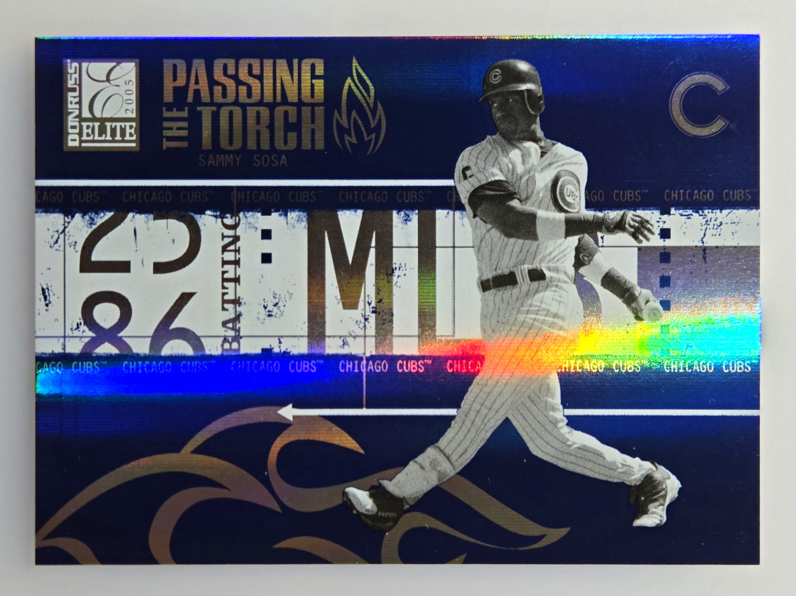 Sammy Sosa_2005 Donruss Elite Passing the Torch Blue-Cubs #PT-26 /1000 Sammy Sosa_2005 Donruss Elite Passing the Torch Blue-Cubs #PT-26 /1000