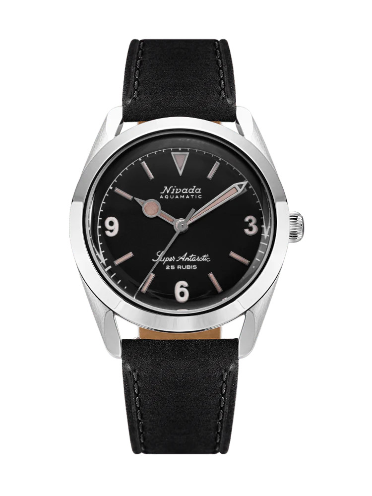 Nivada Grenchen 32032A17 Super Antarctic 3.6.9 Black Automatic Leather