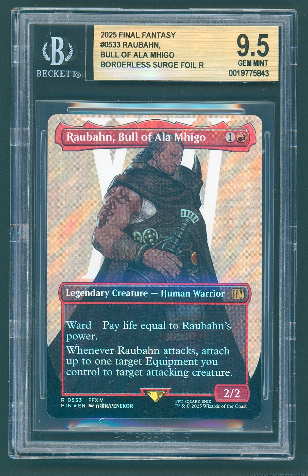 2025 MTG FINAL FANTASY #0533 RAUBAHN, BULL OF ALA MHIGO SURGE FOIL BGS 9.5 2025 MTG FINAL FANTASY #0533 RAUBAHN, BULL OF ALA MHIGO SURGE FOIL BGS 9.5