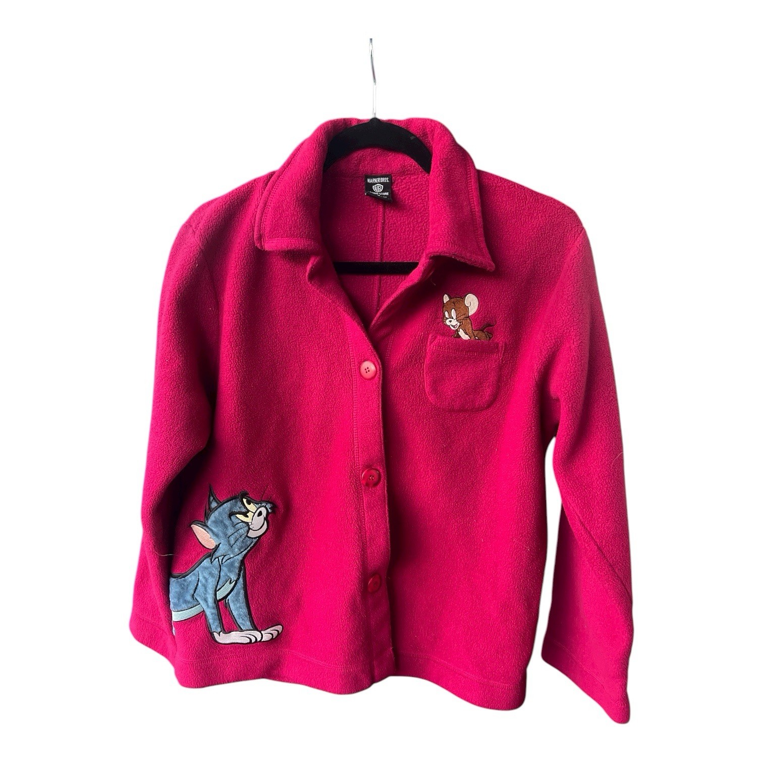 Vintage Tom and Jerry Button Up Fleece Sweater SzM Vintage Tom and Jerry Button Up Fleece Sweater SzM