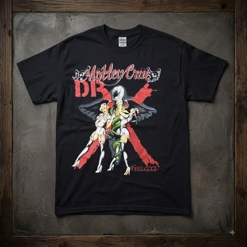 Rare Vintage 1989 - Motley Crue - Dr. Feelgood Concert Tour T Shirt V2