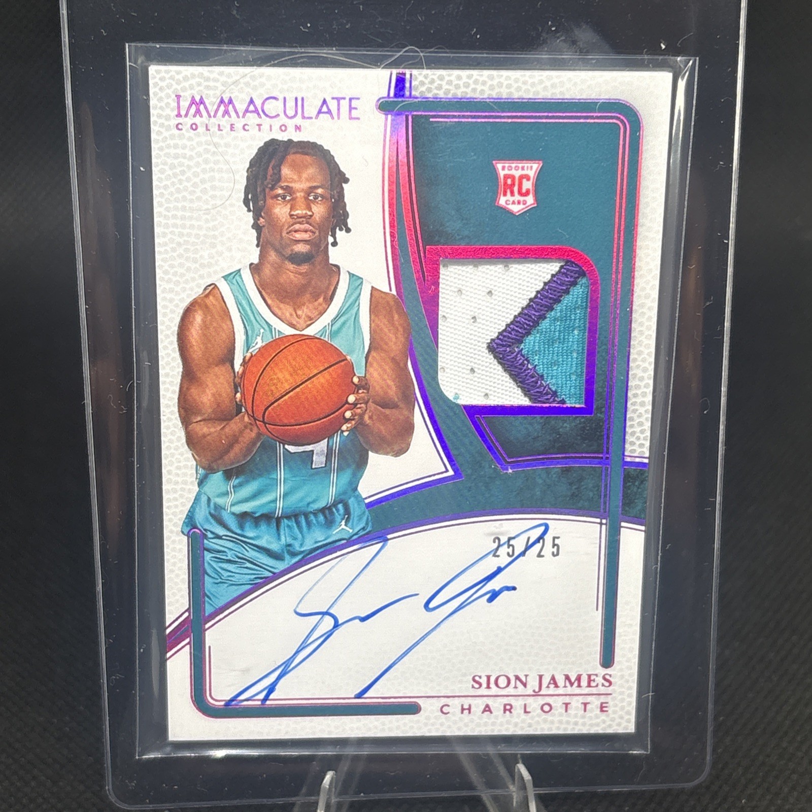 25/26 Panini Origins Immaculate Sion James GU Patch Pink RC SP Auto #d 23/25 25/26 Panini Origins Immaculate Sion James GU Patch Pink RC SP Auto #d 23/25
