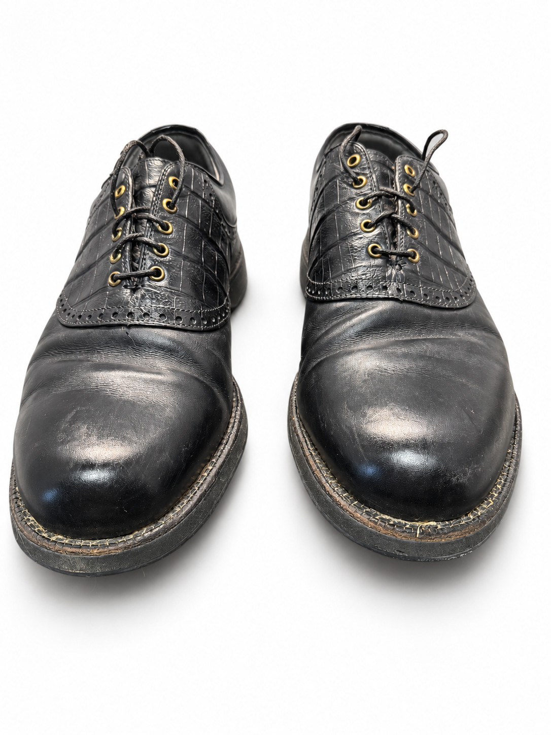 Footjoy Golf Shoes Mens 10 D vClassics Dry Premiere Black Leather 51716