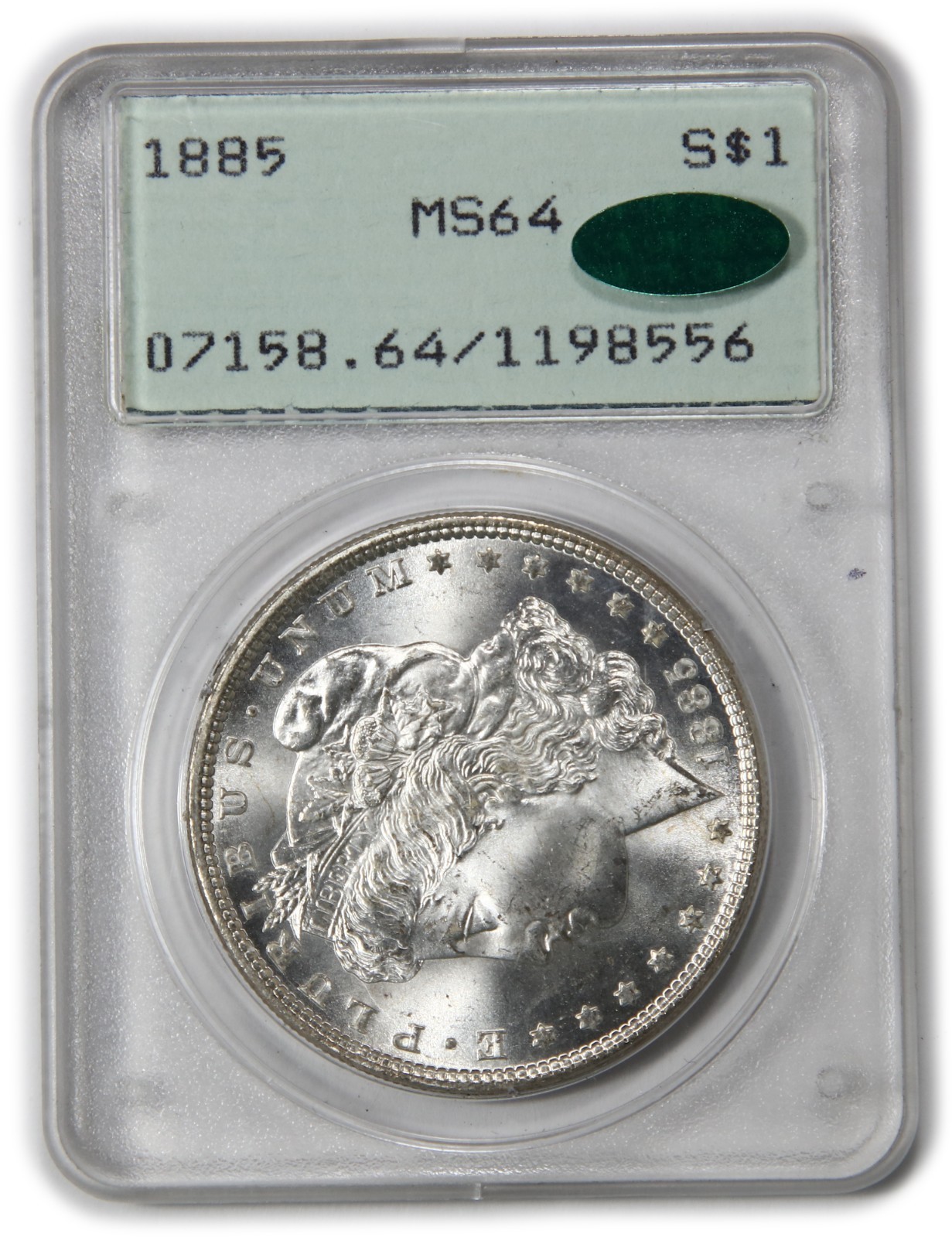 1885 P PCGS MS64 CAC - OGH Rattler Silver Morgan Dollar $1 US Coin #63336A