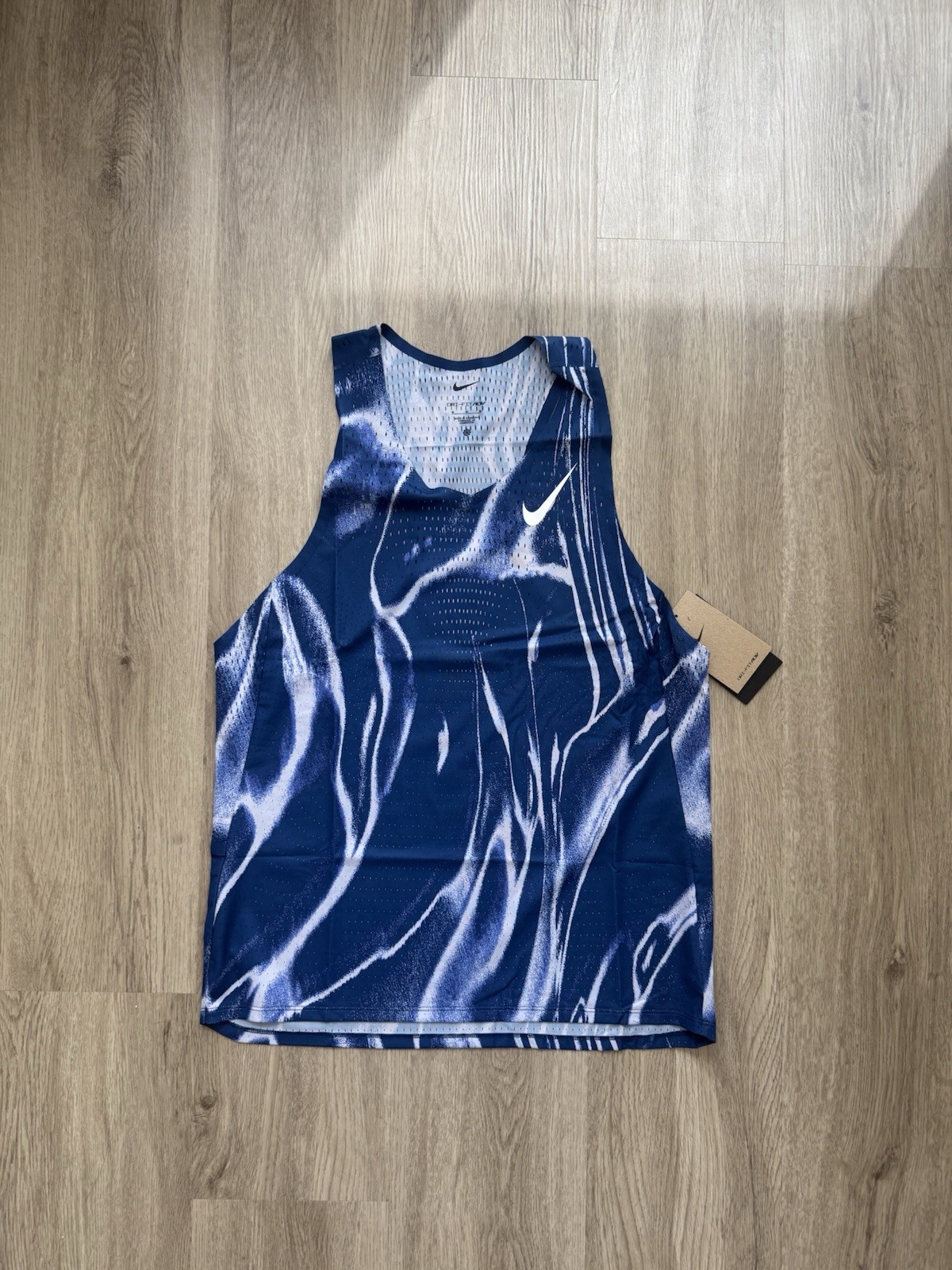 Nike Aeroswift Singlet Blue/White Graphic Print Size M Nike Aeroswift Singlet Blue/White Graphic Print Size M