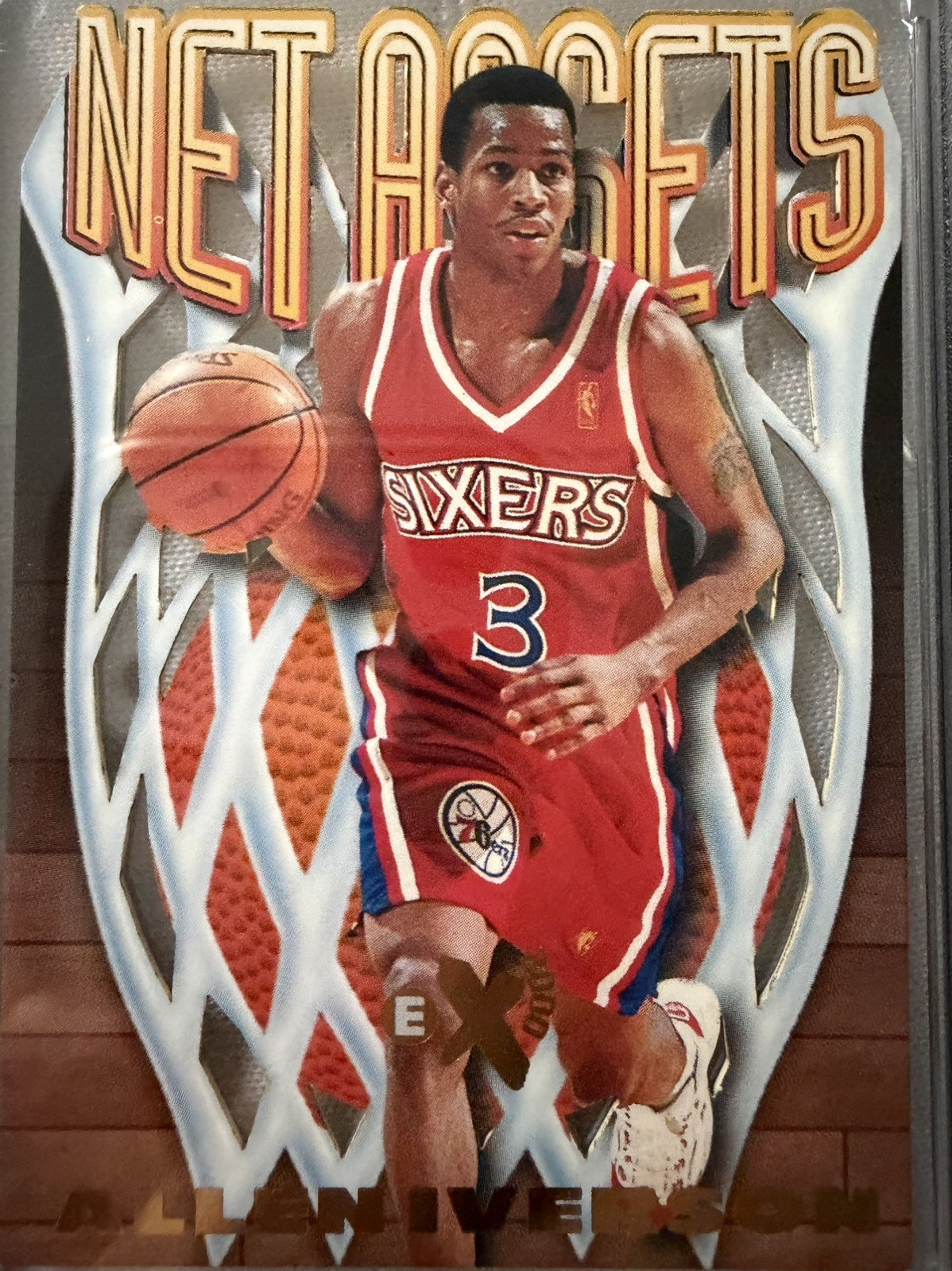 1996-97 SkyBox E-X2000 Net Assets Allen Iverson #7 RC Rookie HOF 76ers Insert