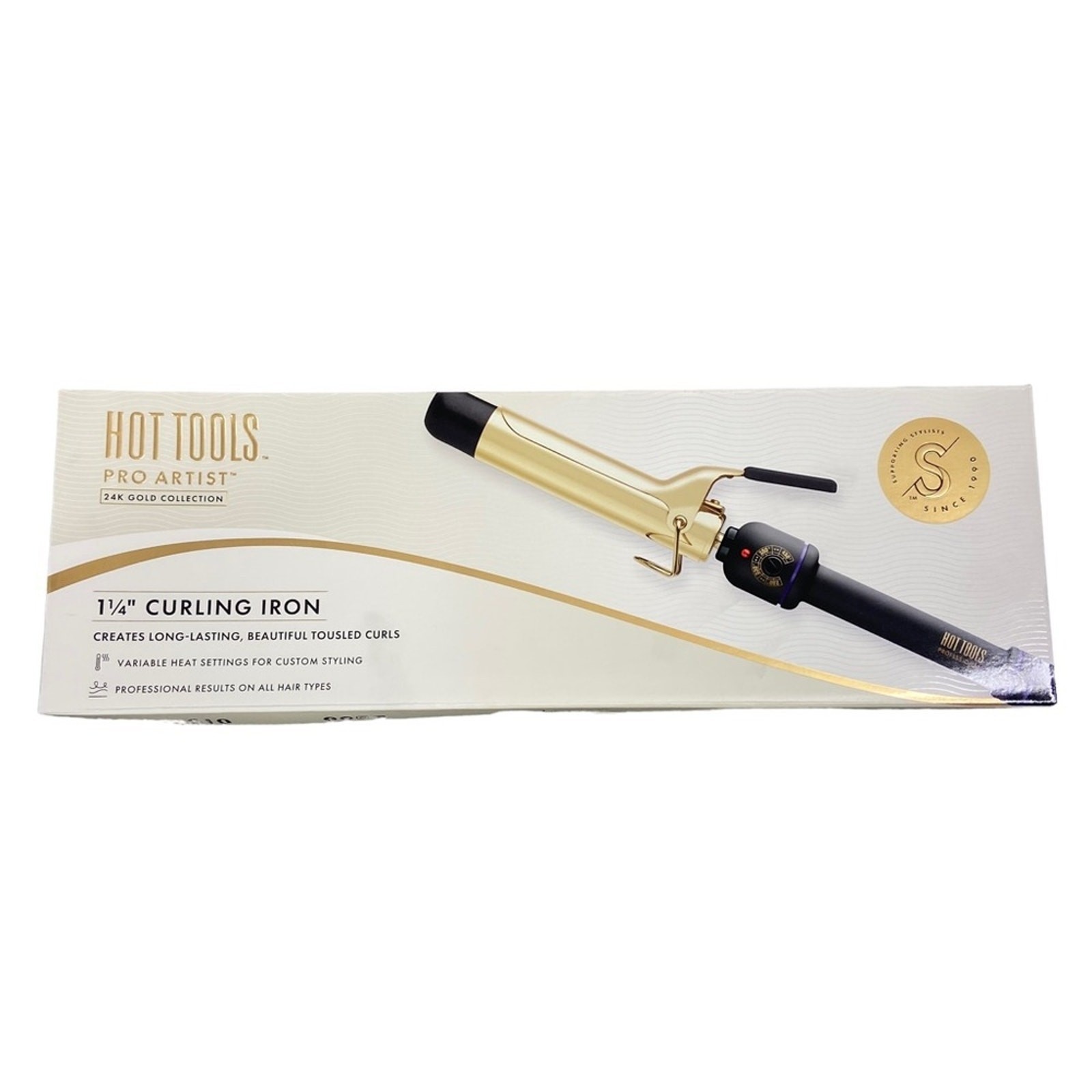 HOT TOOLS Curling Iron hair Pro Artist 24k Gold 1 1/4” Barrel NEW in box Gift HOT TOOLS Curling Iron hair Pro Artist 24k Gold 1 1/4” Barrel NEW in box Gift