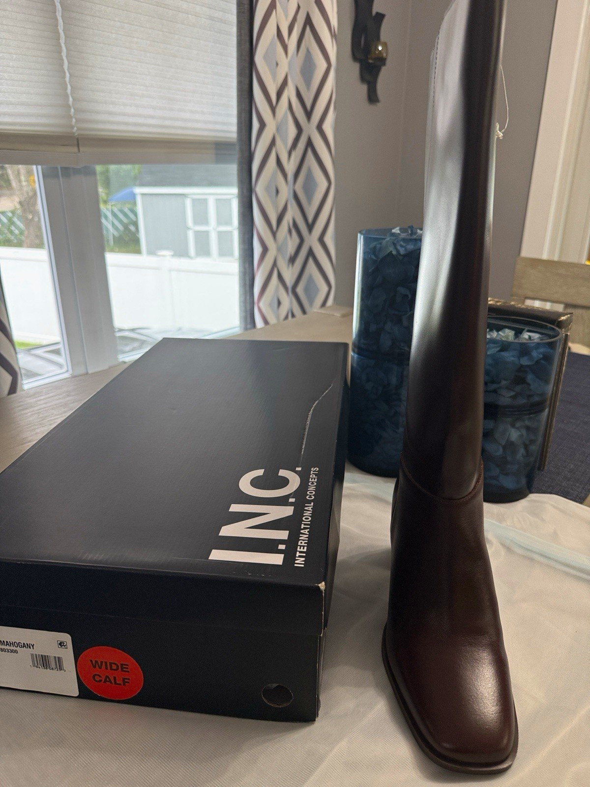 I.N.C. International Concepts Elanii Womens Knee High Boot Leather Mahogany I.N.C. International Concepts Elanii Womens Knee High Boot Leather Mahogany
