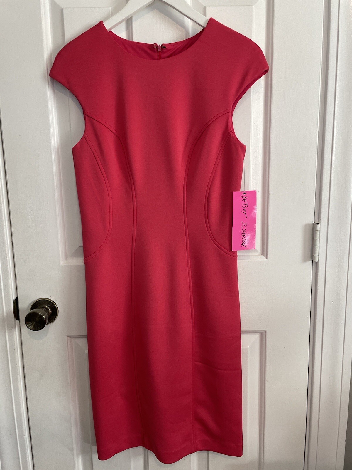 BETSEY JOHNSON NEW Women\'s Watermelon Scuba Cap Sleeve Sheath Dress 2 TEDO BETSEY JOHNSON NEW Women\'s Watermelon Scuba Cap Sleeve Sheath Dress 2 TEDO