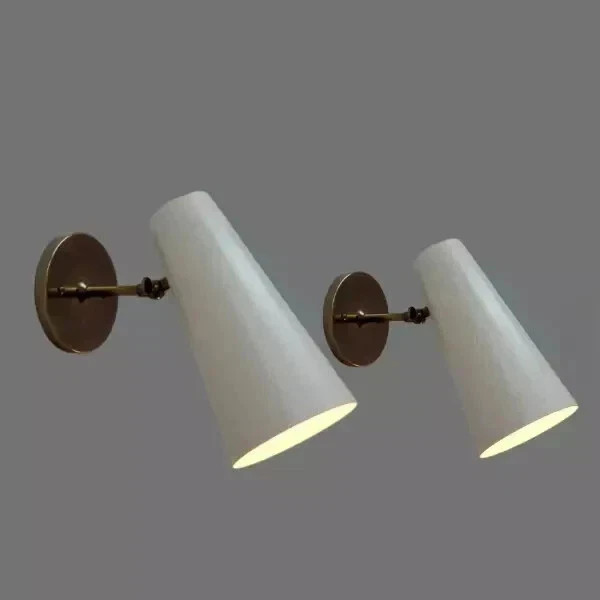 Mid Century Modern Pair of Wall Sconce Stilnovo Brass Vintage Wall Lamps 1950\'s Mid Century Modern Pair of Wall Sconce Stilnovo Brass Vintage Wall Lamps 1950\'s