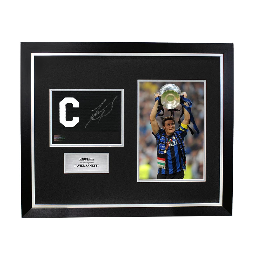 Javier Zanetti Signed Captain's Armband Framed With COA