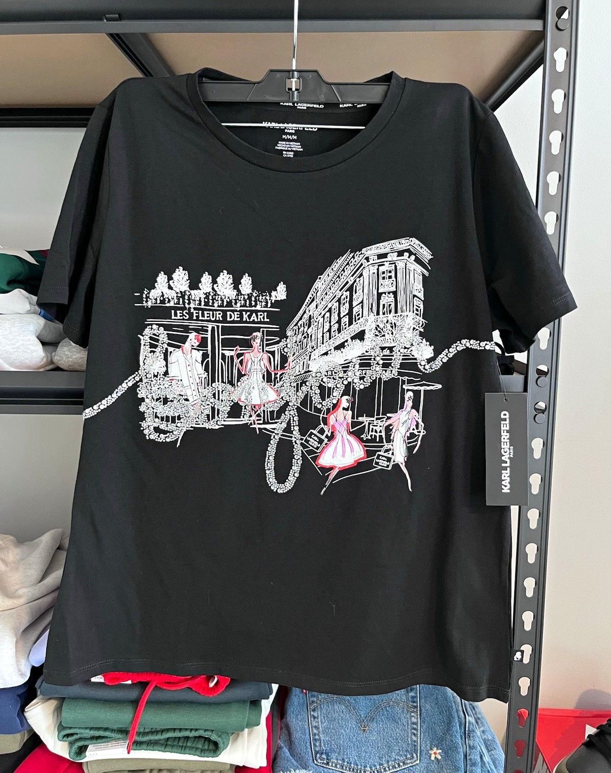 KARL LAGERFELD Women’s Lot of 2 Graphic Print Cotton T-Shirts 2, M/M Black/White KARL LAGERFELD Women’s Lot of 2 Graphic Print Cotton T-Shirts 2, M/M Black/White