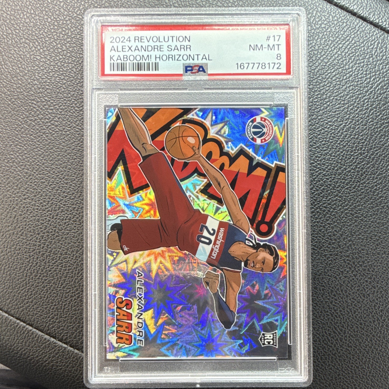 Panini 2024-25 Revolution Kaboom Horizontal Alexandre Sarr #17 RC PSA 8 Panini 2024-25 Revolution Kaboom Horizontal Alexandre Sarr #17 RC PSA 8
