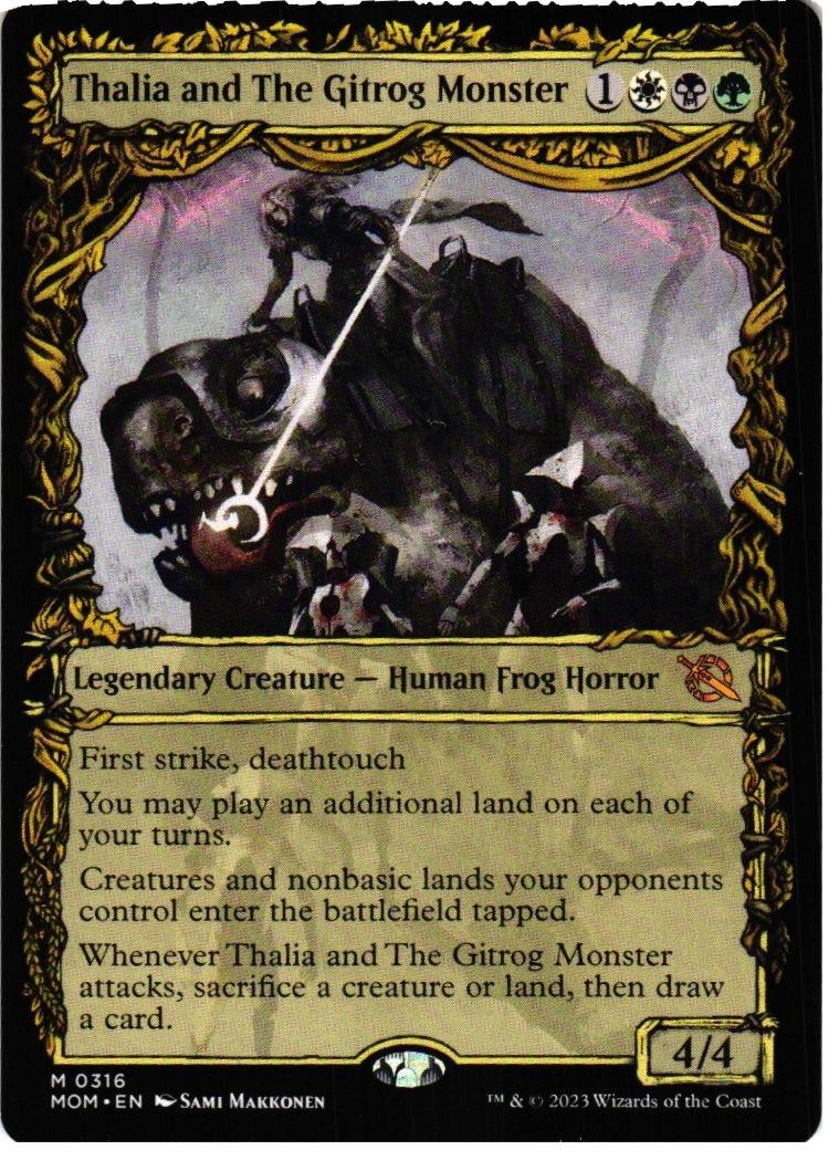 Thalia and The Gitrog Monster (Showcase) 316 March of the Machine MTG NM Thalia and The Gitrog Monster (Showcase) 316 March of the Machine MTG NM