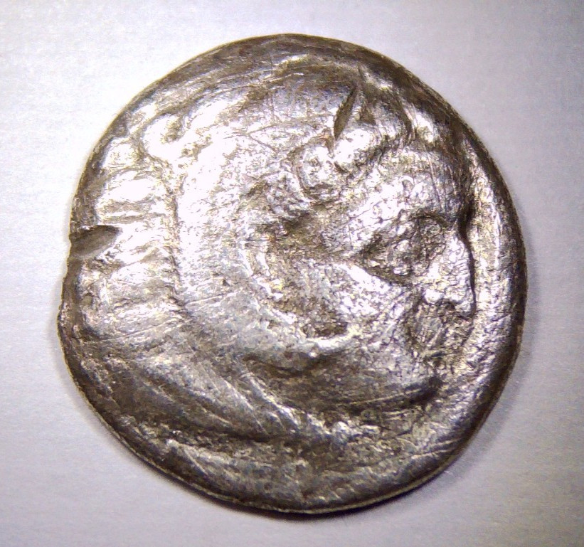 Alexander the great silver AR coin Hercules Zeus