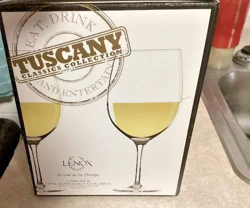 6 Lenox Decor Plain White Wine Glasses New in Box 6 Lenox Decor Plain White Wine Glasses New in Box