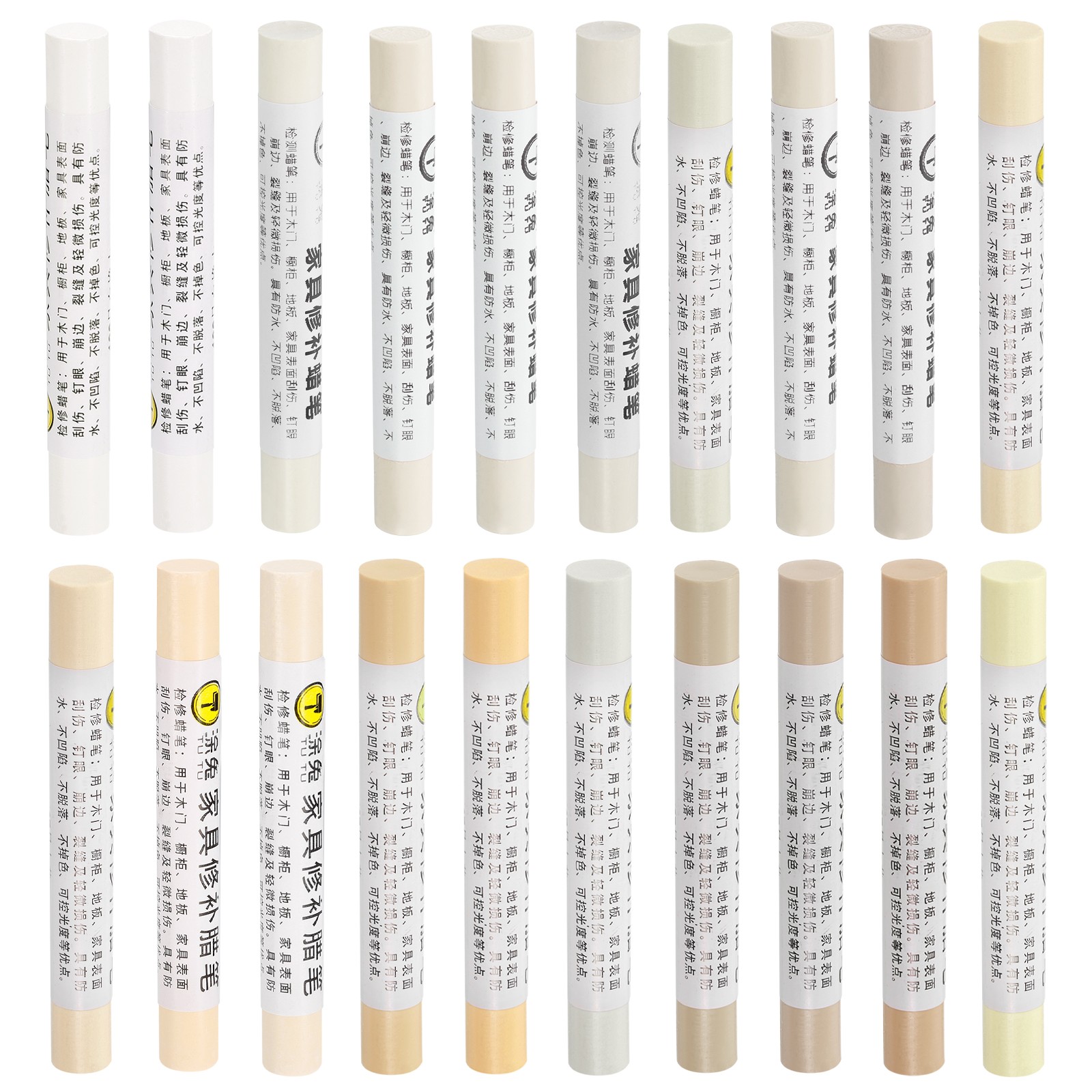 20Pcs Furniture Repair Crayons Touch Up Pen Markers Light Color Series 20Pcs Furniture Repair Crayons Touch Up Pen Markers Light Color Series