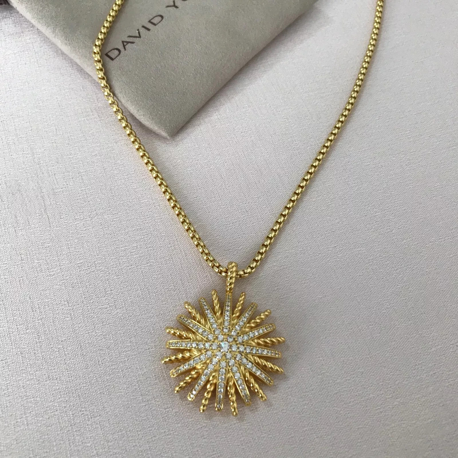 David Yurman Starburst Diamond Pendant w/ Chain