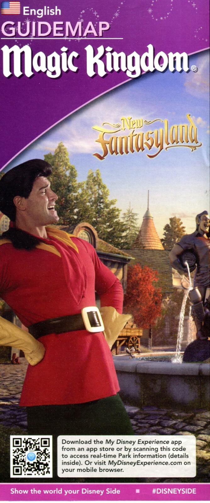 2014 Gaston Admiring Himself In New Fantasyland Magic Kingdom Fold Out Guidemap 2014 Gaston Admiring Himself In New Fantasyland Magic Kingdom Fold Out Guidemap