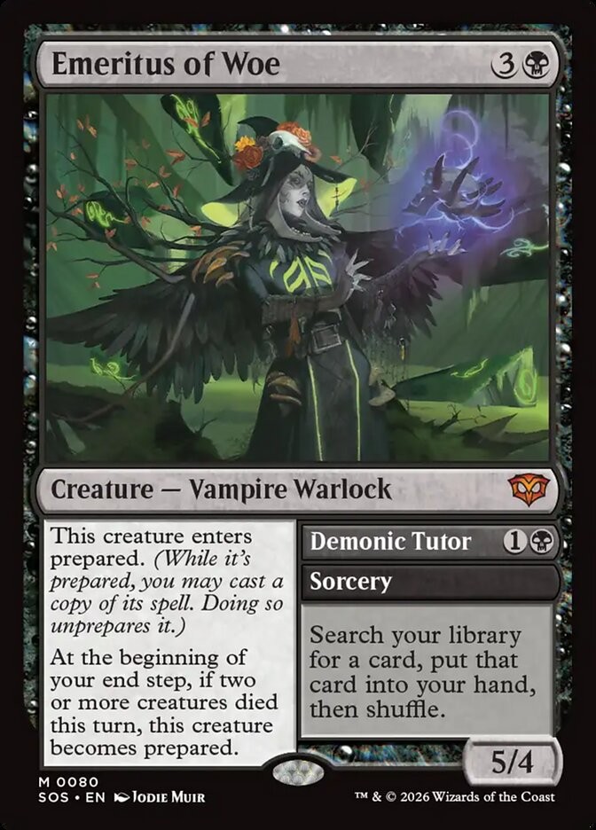 MTG Magic the Gathering Emeritus of Woe (80/444) Secrets of Strixhaven LP MTG Magic the Gathering Emeritus of Woe (80/444) Secrets of Strixhaven LP