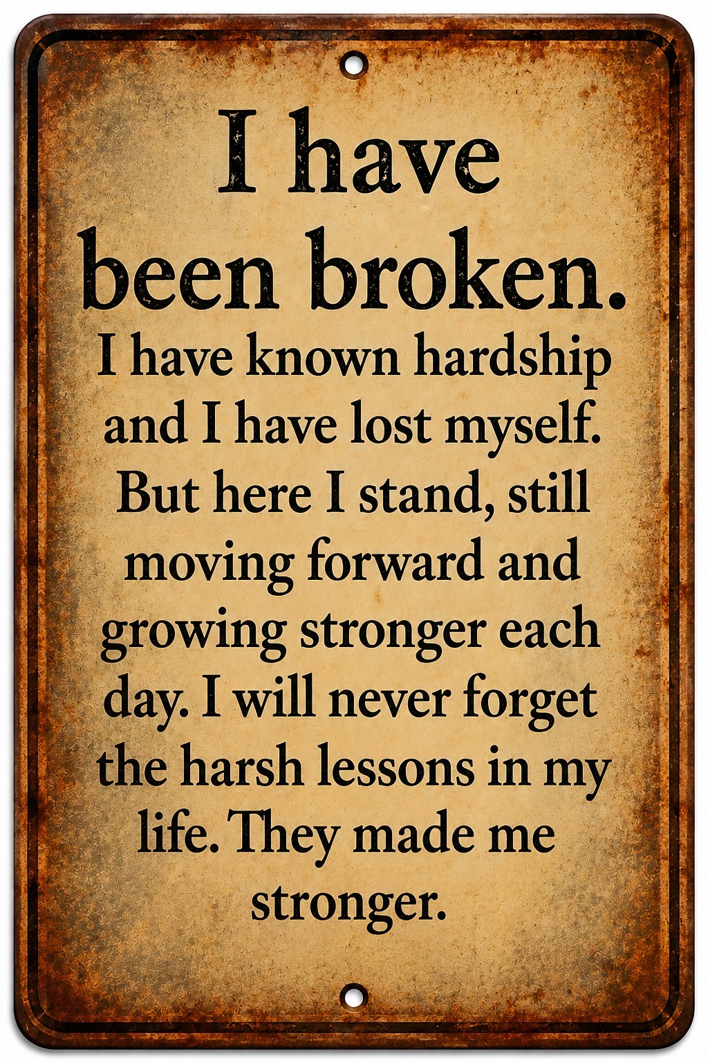 Rustic Motivational Quote Wall Art Plaque Inspirational Home Decor Metal Sign