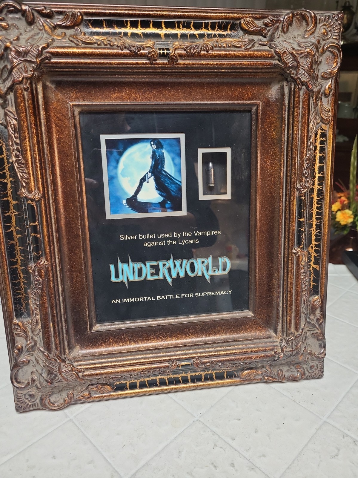 Underworld 2003 Framed Silver Bullet Display W/ Propstore COA Underworld 2003 Framed Silver Bullet Display W/ Propstore COA