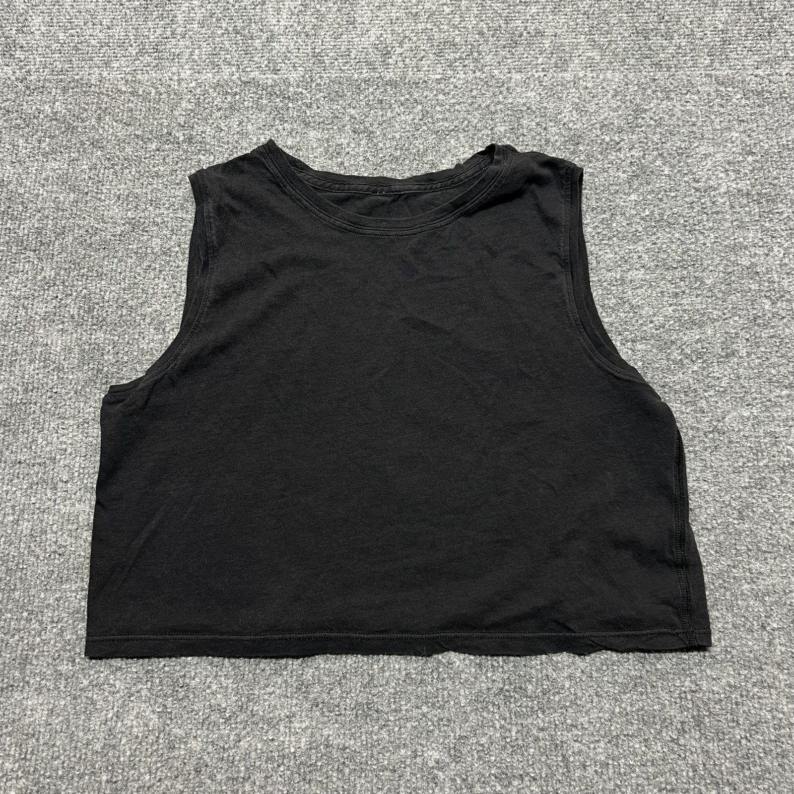 Lululemon Tank Top Womens Small Black Cropped Crew Neck Athletic Yoga Workout