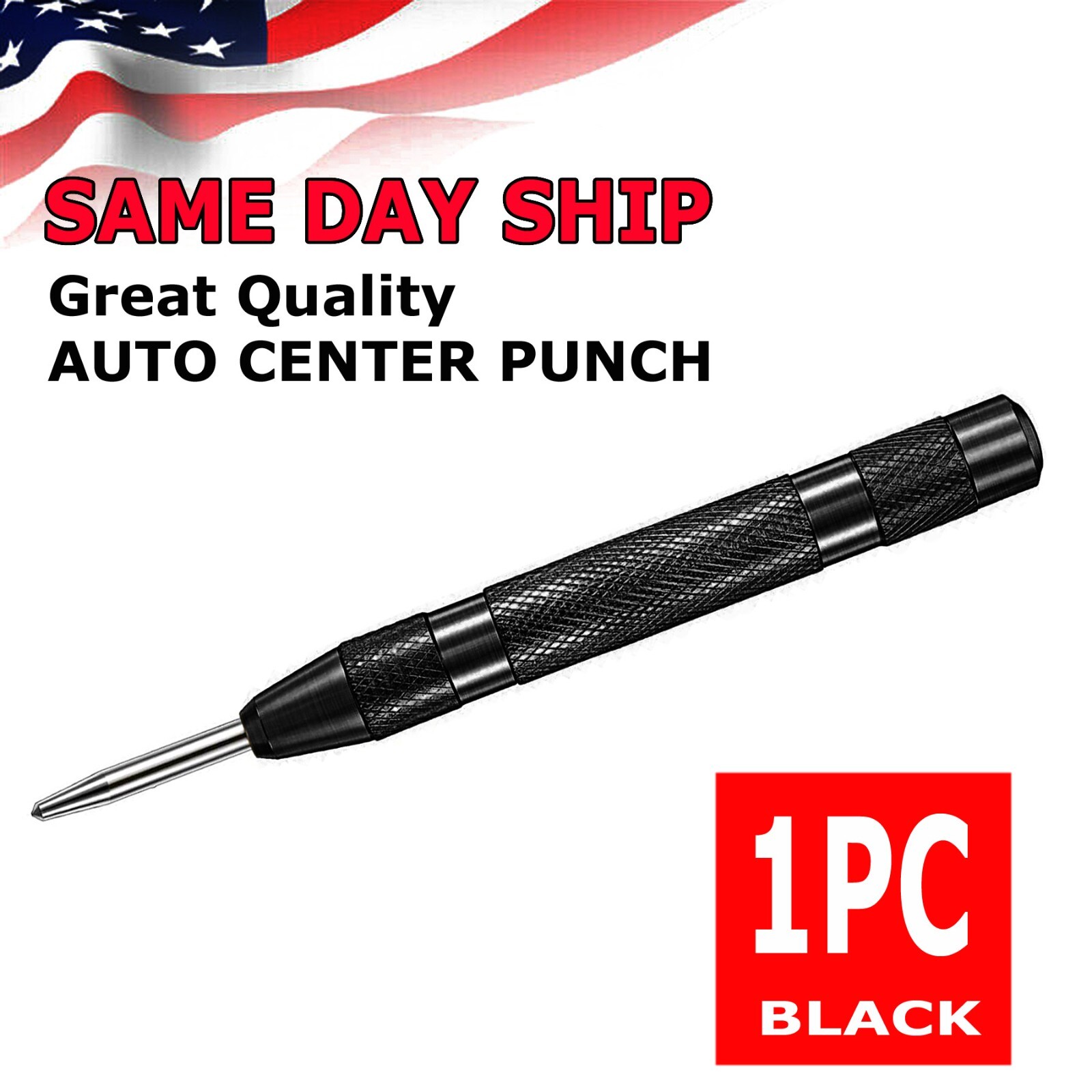 Automatic CENTER PUNCH Tool Adjustable Spring Loaded Super Strong Metal Drill 