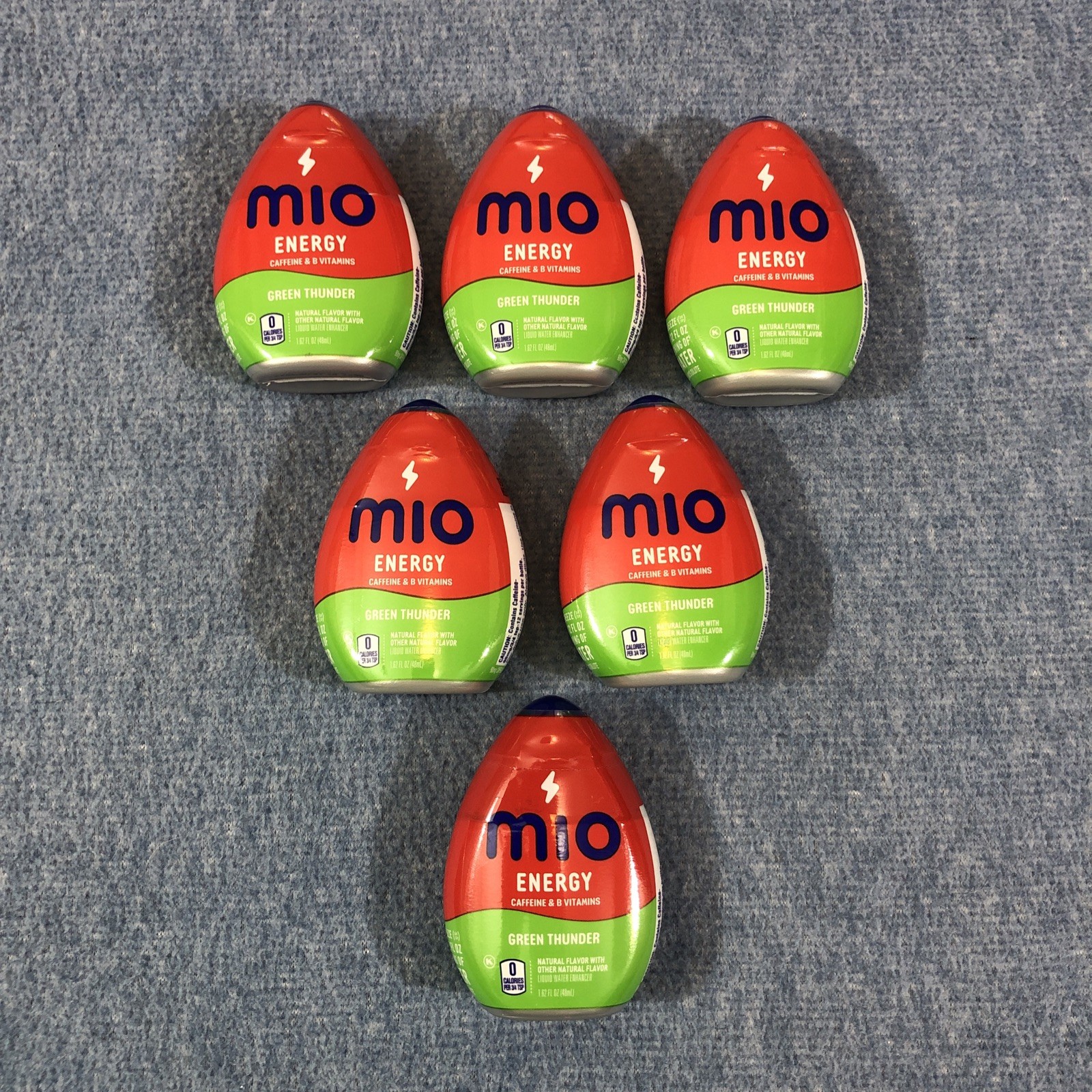 6 PACK ~ MiO ENERGY GREEN THUNDER Caffeine & B Vitamins 1.62oz Each NEW 6 PACK ~ MiO ENERGY GREEN THUNDER Caffeine & B Vitamins 1.62oz Each NEW