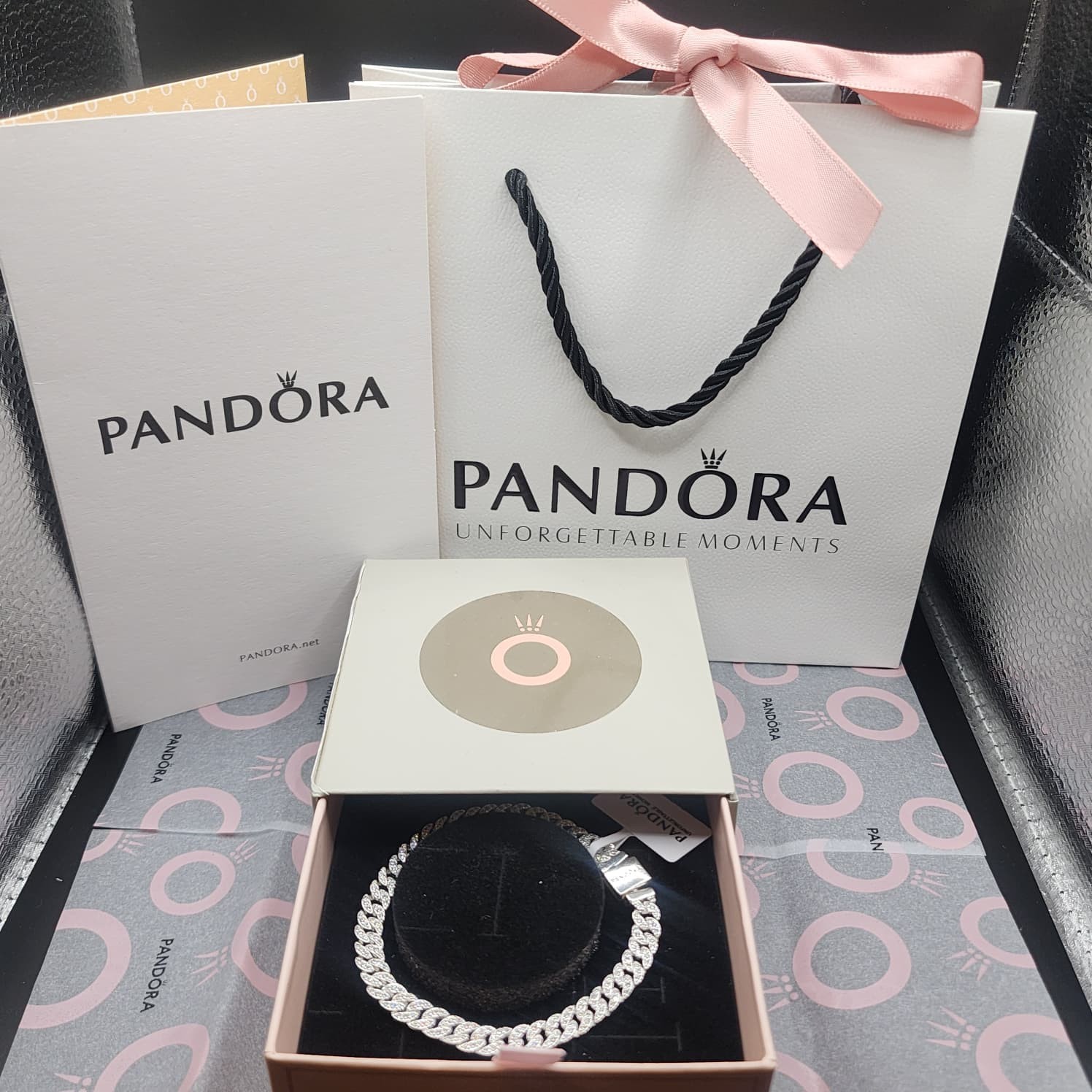 AUTHENTIC PANDORA S925 ALE TIMELESS PAVÉ CUBAN BRACELET 593008C01 