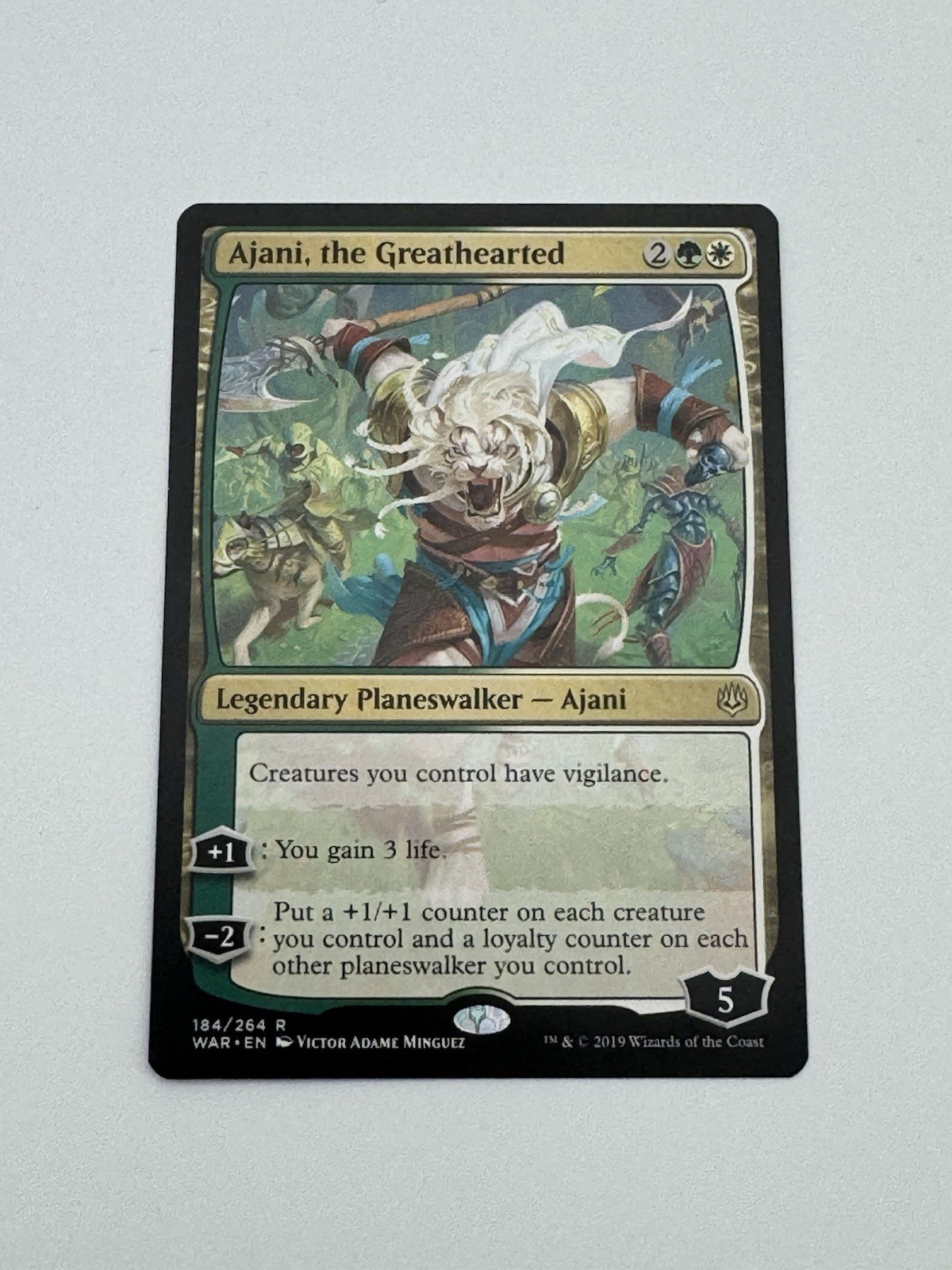 Ajani, the Greathearted - 184/264 - War of the Spark Magic the Gathering MTG NM Ajani, the Greathearted - 184/264 - War of the Spark Magic the Gathering MTG NM