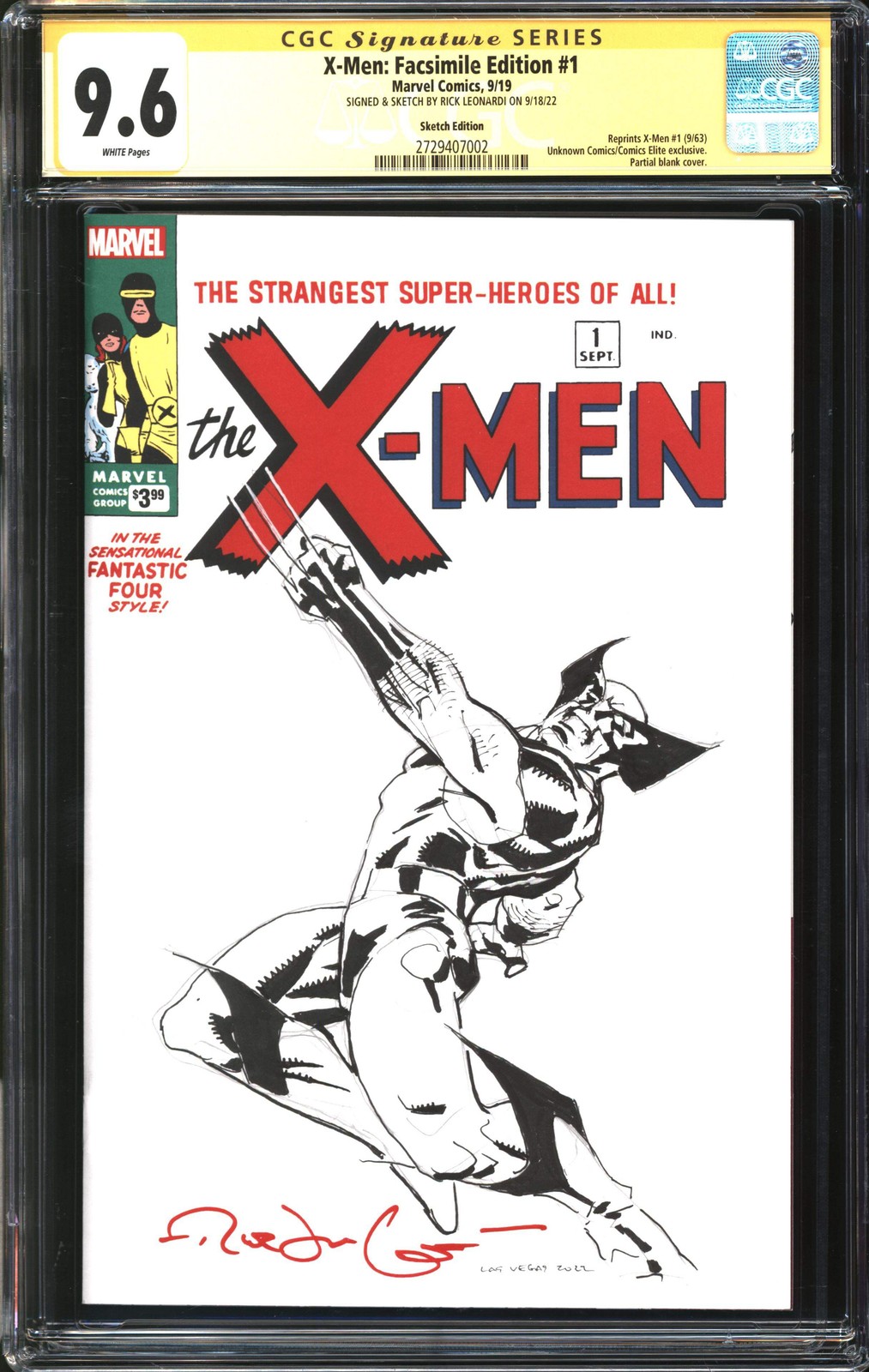 X-Men: Facsimile Edition (2019) #1 Sketch Edition CGC Signature Series 9.6 NM+ S