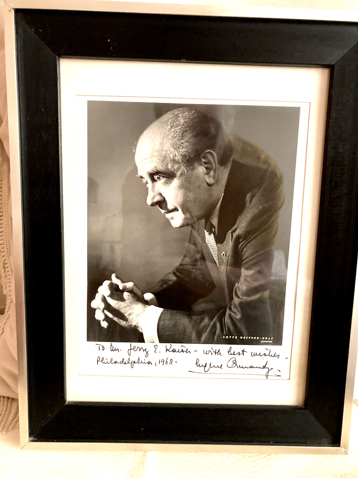 EUGENE ORMANDY (1899-1985) CONDUCTOR PHILADELPHIA ORCHESTRA Matted/Framed Photo