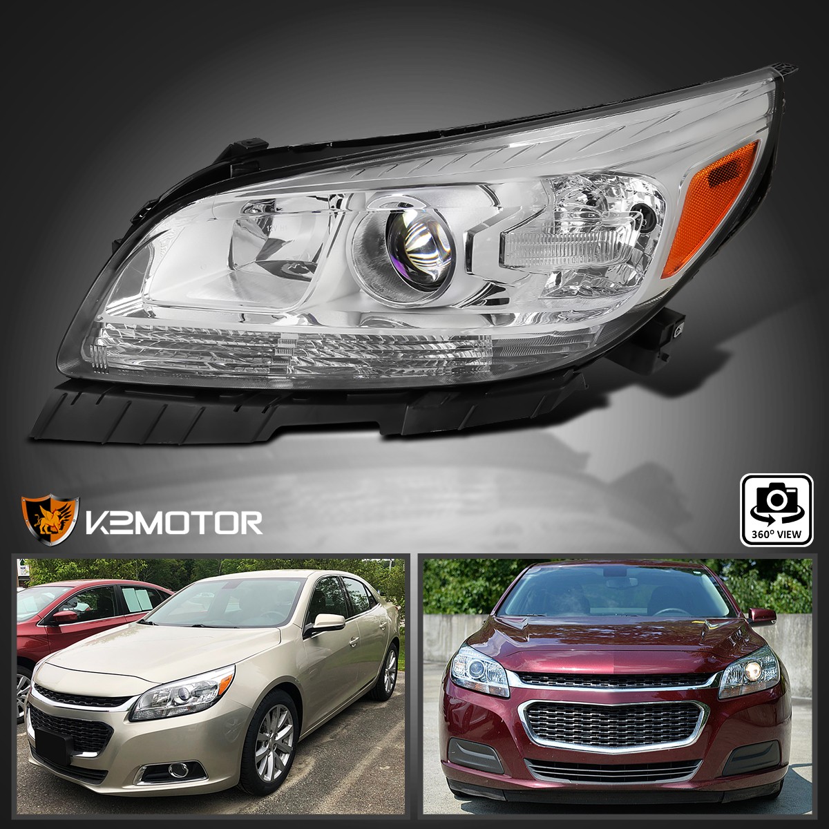 Fit 2013-2015 Chevy Malibu Left Driver Side Halogen Projector Headlight Headlamp Fit 2013-2015 Chevy Malibu Left Driver Side Halogen Projector Headlight Headlamp
