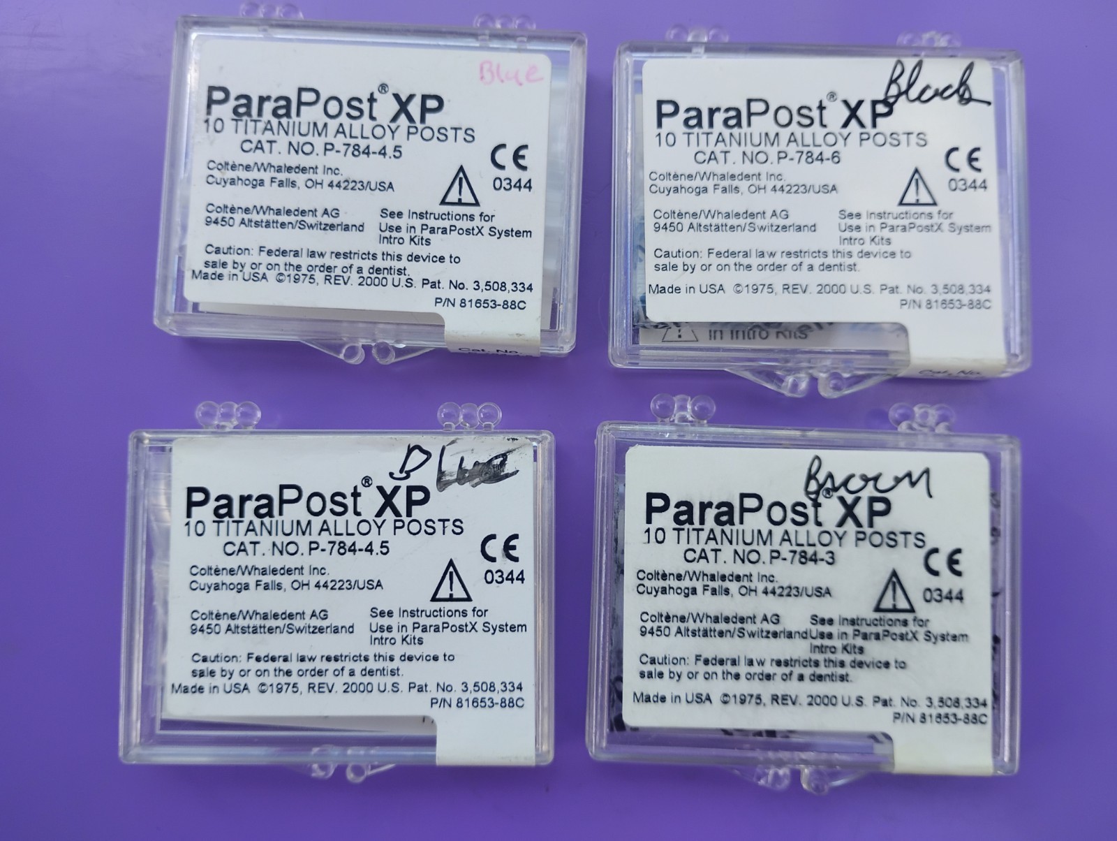 Lot Of 4 Coltene/Whaledent Posts Titanium Alloy 10pk **40 Posts Lot Of 4 Coltene/Whaledent Posts Titanium Alloy 10pk **40 Posts