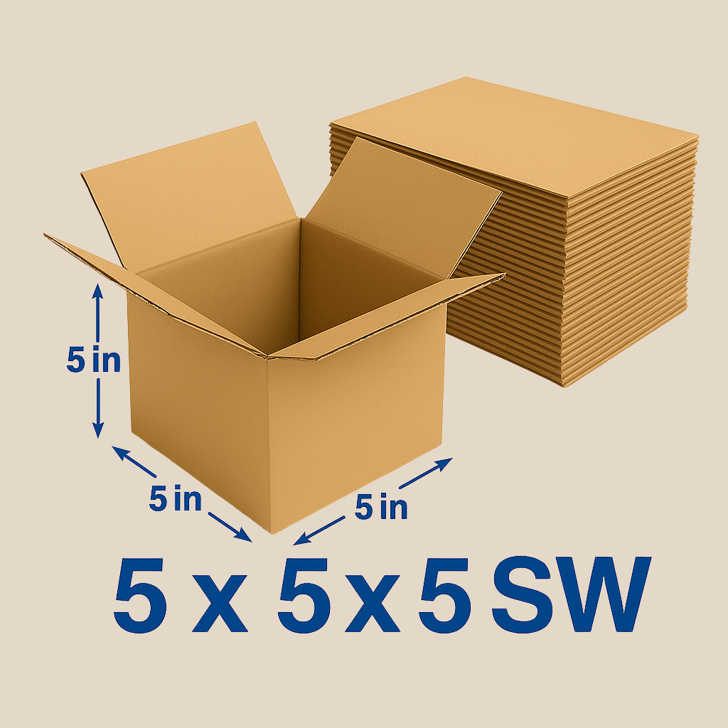 100 Pack 5x5x5 32ECT Corrugated Shipping Boxes| Cardboard Mailing Packing Carton