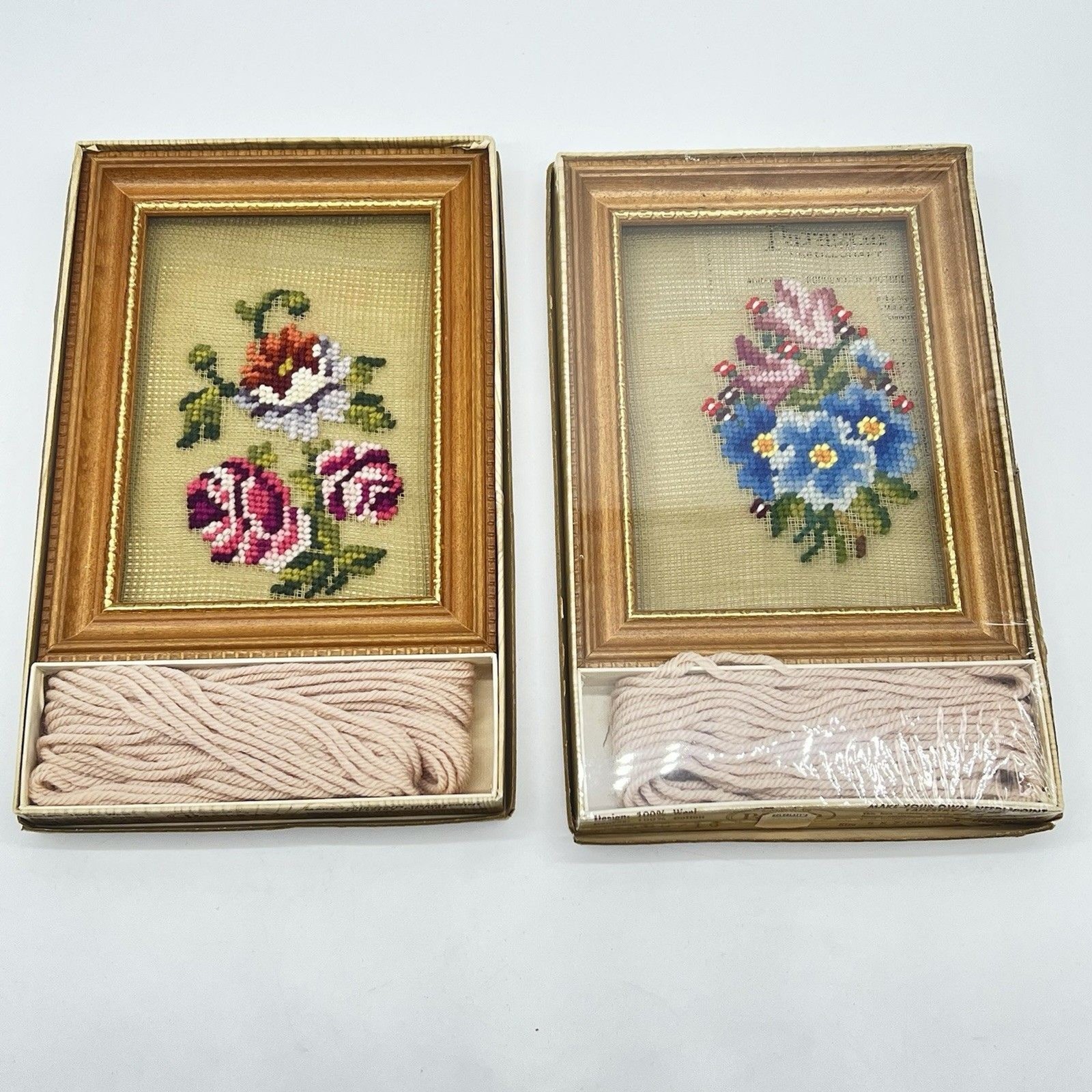 VTG MCM 1960/70s Paragon Needlecraft Flowers Tapestry w/Fruitwood w/Gold Frame VTG MCM 1960/70s Paragon Needlecraft Flowers Tapestry w/Fruitwood w/Gold Frame